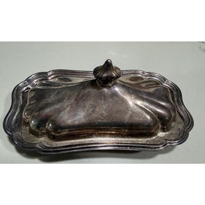 Vintage Gorham Heritage YH18 Silver Plate Butter Dish & Lid EP Silver Plate